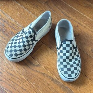 Vans Kids Black and White Checkered Slip-On Sneakers
